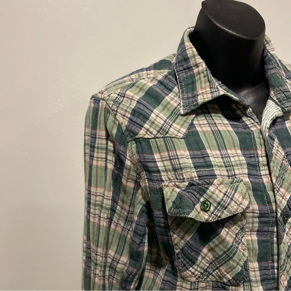 David Bitton Buffalo Green Plaid Women’s Button Down Shirt - Small Petite (S/P) - Picture 4 of 9